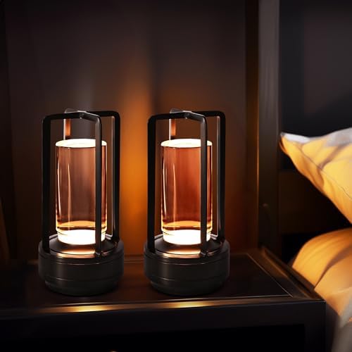 2 Pack Cordless Table Lamps, Rechargeable LED Decorative Lamp by PIKAFOX