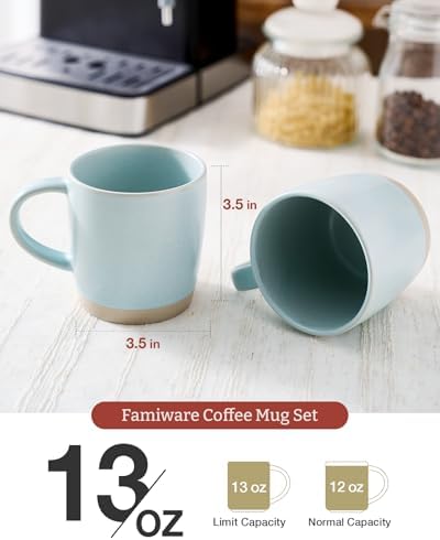famiware Coffee Mugs Set of 6, Milkyway 13 oz Ceramic Cup Set with Handle - Image 3