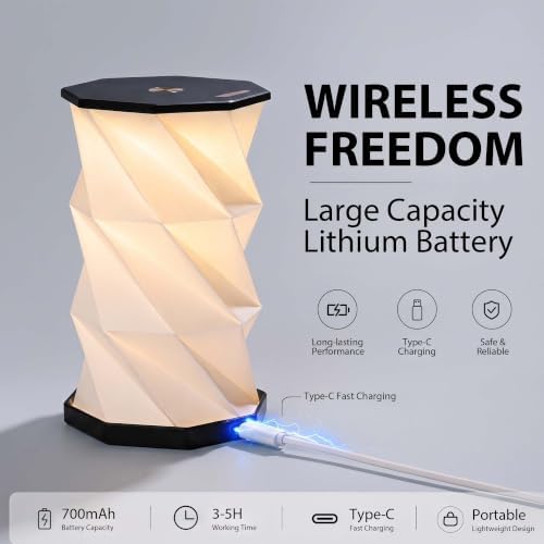 Portable Foldable Table Lamp, Japanese Gift, Paper Lantern Lights - Image 3