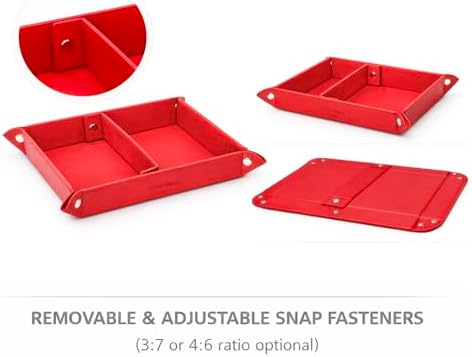UnionBasic Medium Valet Tray, Jewelry Tray for Rings Watches Earrings, Entryway Catchall Caddy for Coins Keys Change, Nightstand Bedside Valet Holder, Trays for Electronic Gadgets, Red Plus - Image 4
