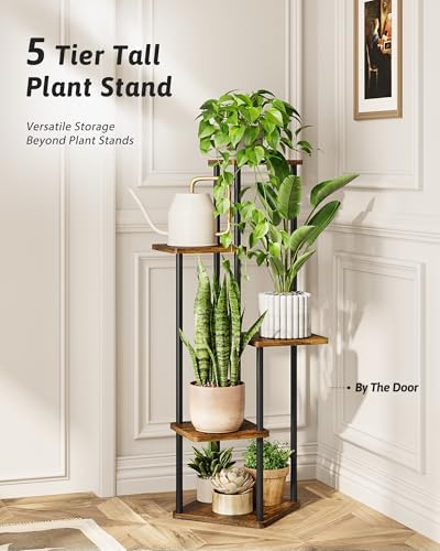 GENTINGBRO Tall Plant Stand Indoor 5 Tiered Plant Shelf - Image 3