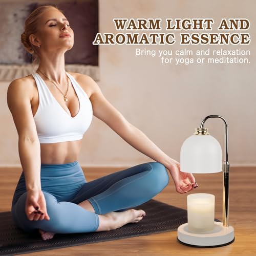 Funistree Candle Warmer Lamp with Timer Dimmable, Birthday Gifts for Women Mom, Modern Candle Warmer, White Candle Lamp for Jar Scented Candles, Home Decor, Christmas Wax Melt Warmer with 2 Bulbs - Image 6