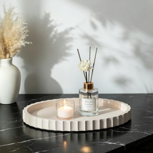 Hanobe Oval Decorative Coffee Table Tray for Home Decor with Wavy Edge - Image 6