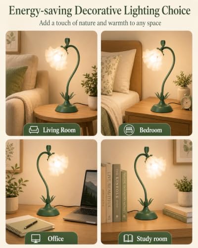 WERFOP Flower Table Lamp Cute Desk Lamp for Bedroom Home Decor - Image 4