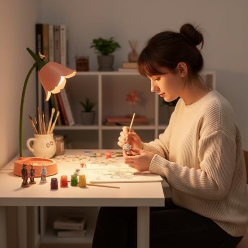 magical JD LED Desk Lamp Cordless Table Light Adjustable Gooseneck Dimmable Touch Rechargeable Battery Eye-Caring Night Light for Kids, Mini Cute Lamp for College Dorm Bedroom Reading, Yellow - Image 5