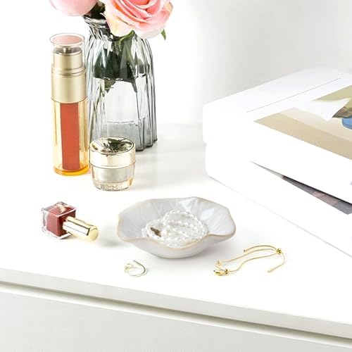 3pcs Jewelry Dish, Ceramic Ring Dish Tray for Women, Small Trinket Tray Key Bowl, Decorative Plate for Earrings Rings Necklaces Keys, Ring Holder for Women Friends Sisters Mother - Image 5
