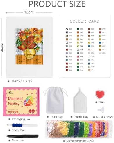 PeakLuv Small Diamond Art Kits Classic Masterpiece Diamond Painting Kits - Image 3