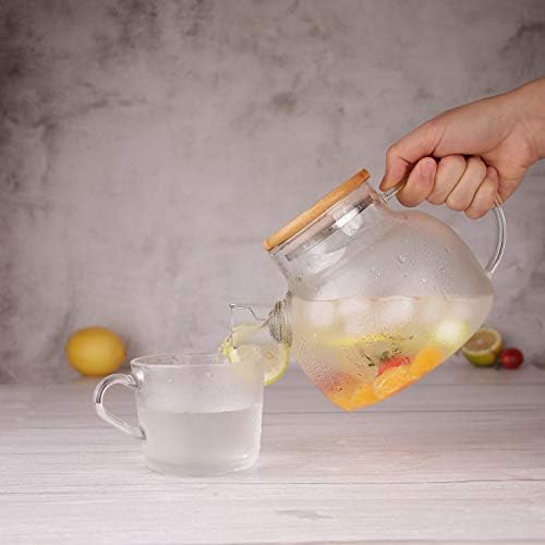 CnGlass Glass Teapot Stovetop Safe,20.3 oz Clear Tea pot with Removable Filter Spout,Loose Leaf and Blooming Tea Maker - Image 6