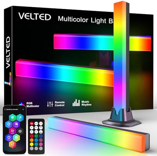 RGB Light Bar Smart Music Sync RGB IC LED Lights Bars, APP&Remote Control by velted