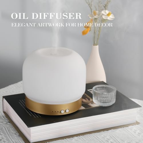Essential Oil Diffusers for Large Room 280ml Aromatherapy Diffuser for Home - Glass Cover, 4 Timers, Auto Shut-Off, Adjustable Lights, No Beep - Image 5