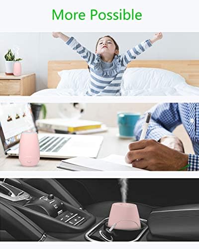 Portable Car Diffuser for Essential Oils, Small USB Aroma Humidifier with Soft Ambient Light, Perfect Personal Scent Diffuser for Vehicle, Home, Gym & Travel – Pink - Image 5
