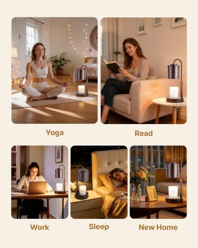 CASTLELIFE Dimmable Candle Warmer Lamp with Timer, Height Adjustable Candle Warmer for Jar Candles, Electric Wax Melt Warmer for Home Decor House Warming Gifts, Birthday Gifts for Women,Coffee - Image 5