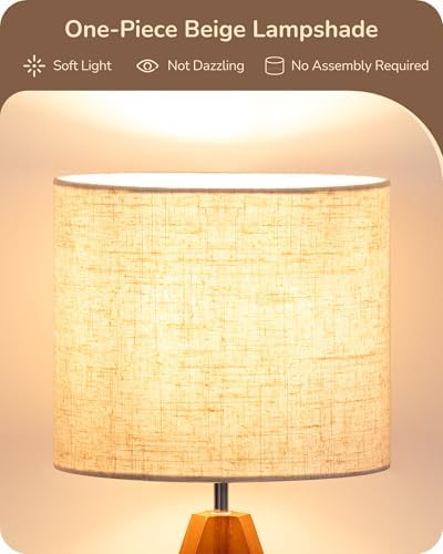 EDISHINE Tripod Table Lamp, Small Cute Bedside Lamp, 14.2 Inch, E26 Base - Image 3