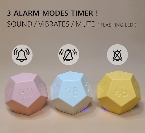 Cube Pomodoro Timer - Flip to Start Countdown, Rechargeable Mini Productivity Timer for Study, Office, 11 Preset Times, Silent/Vibration, Time Management Tool for Kids & ADHD (Yellow) - Image 4