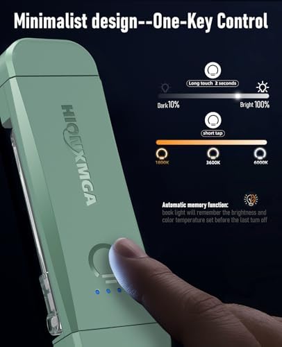 HIONXMGA 2-Pack,Rechargeable Book Lights for Reading in Bed,Green+Black - Image 2