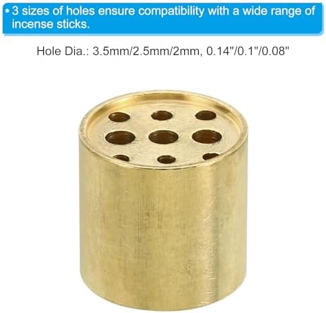 PATIKIL Incense Holder, 2 Pack Brass Incense Cone Burner Stick Holder with 9 Holes Incense Stand Base for Yoga Spa Room Home Office, 0.8" Dia. 0.8" Tall - Image 4