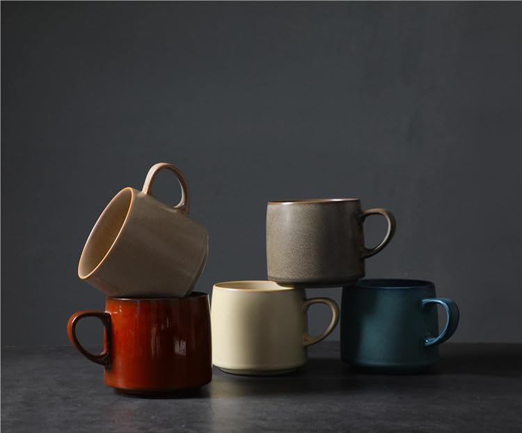 12oz Japanese Style Minimalistic Asian Rustic Reactive Glaze Ceramic Pottery Coffee Mug, Lead-Free Glaze earthen Tea Mug,Tea cup with handle, stoneware mugs, Microwave and Dishwasher Safe (Gray) - Image 7