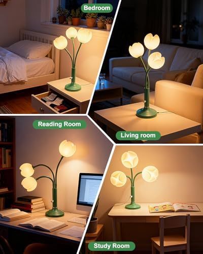 Lightdot 3-Light Tulip Table Lamp Set of 2 with LED Bulbs Included - Image 2