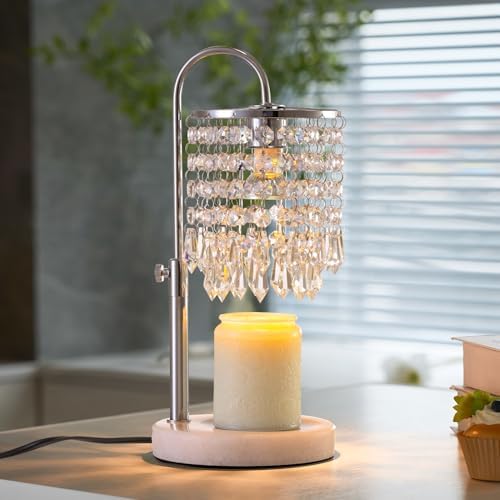 Candle Warmer Lamp with Timer Dimmer and 3 Bulbs, Lamp Candle Warmer with Marble Base,Wax Melt Warmer for Jar Candles, Birthday Gifts for Women Mom, House Warming Gifts New Home Decor - Image 2