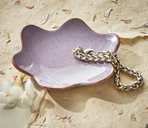 Tag Organic Wave Trinket Dish Large Lavender Stoneware Purple - Image 2