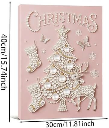 DIY Pearl Painting with Frame Christmas Creative Design Handmade Healing Home Wall Decoration Tools Included-Christmas Tree 2 - Image 6