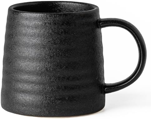 15.5oz Large Heavyweight Ceramic Mug, Reactive (Matte Black) by TaoTaojarvieCeramics