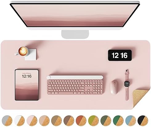 YSAGi Double-Sided Cork PU Leather Waterproof Desk Pad Protector for Office by YSAGi