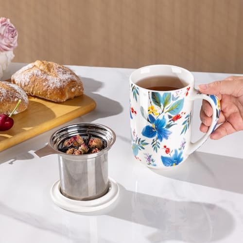 AmorArc Tea Cup With Infuser and Lid, 18oz Loose Leaf Tea Mug With Steeper - Image 4