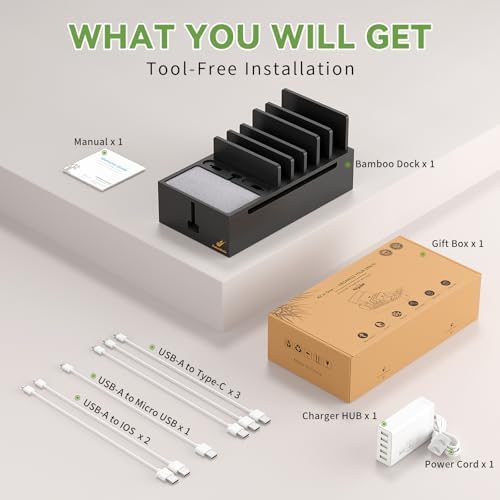 Pezin & Hulin Multi Charger Station Organizer - Black Bamboo - Image 3