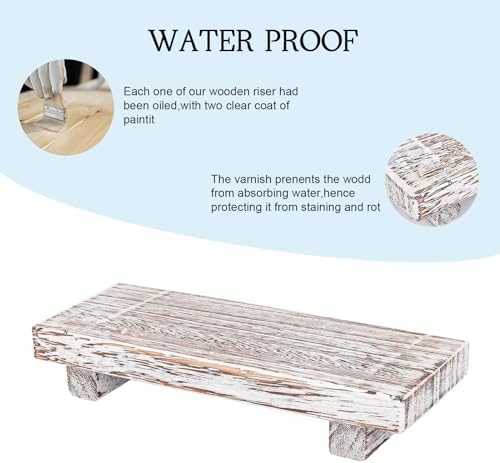 Wood Bathroom Tray Farmhouse Decor Kitchen Soap Holder 8.7"X3.6" Retrowhite - Image 2