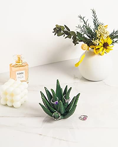 PUDDING CABIN Succulent Ring Holder, Ring Stand, Ring Display & Organizer, Cactus Aesthetic Preppy Room Decor, Birthday Gift for Women Friends, Christmas Green Room Decor - Image 2