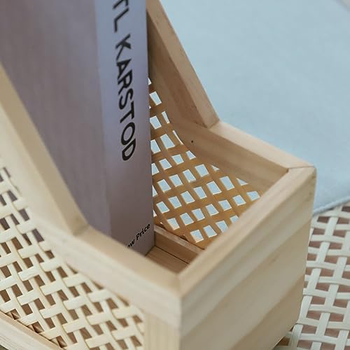 SHCMSADO Bamboo Decorative Bookends Wooden Creative Book Ends for Shelves Desktop Newspaper Magazine File Holder for Office/Home/School - Image 6
