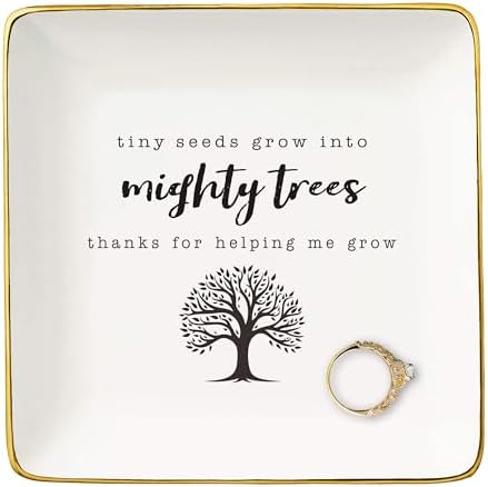 NZY Teacher Appreciation Gifts - Ceramic Jewelry Tray Trinket Holder Ring Dish, Perfect for Teacher's Week or Christmas by NZY