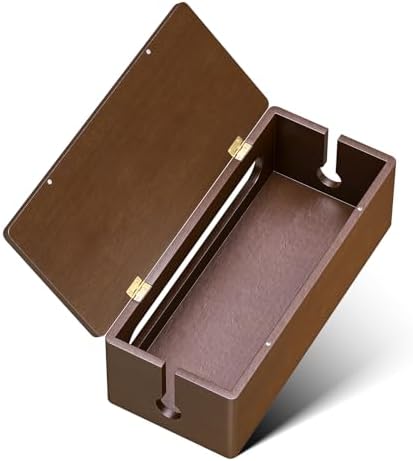 YECAYE Solid Wood Cable Management Box, Walnut Color, 14.2 x 6.1 x 4.1 by Yecaye