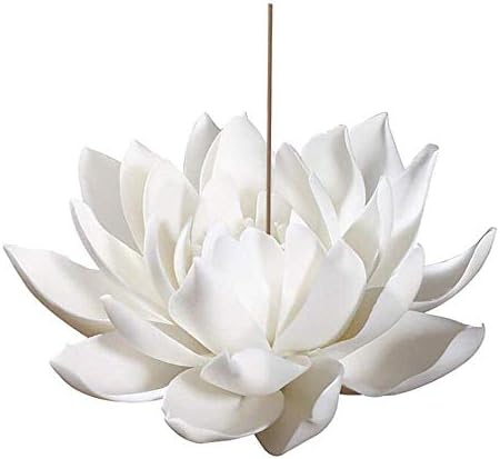 Ceramic Lotus Incense Burner,Flower Insence-Stick Holder with Ash Catcher Incent Holder for Sticks Cones Yoga Studio Living Room Home Decor by Lioong