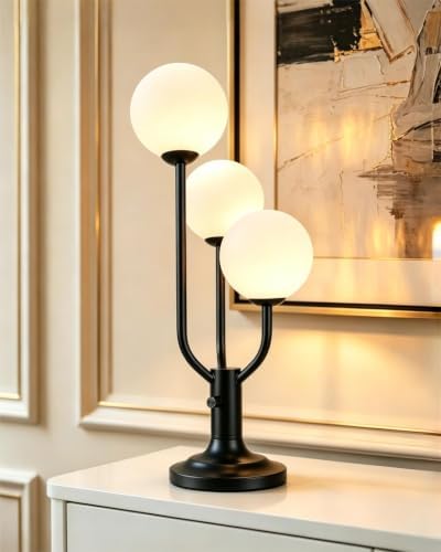 Lightdot Globe Black Table Lamp for Bedroom Gift G9 Bulbs Included Dimmable by LightdotLighting