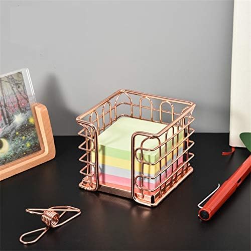 Rose Gold Self-Stick Note Pad Holder Memo Note Cube Holders for Office Home Schools Desk Supplies - Image 5