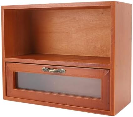 Mingzhe Solid Wood Desk Organizer with Display Shelf and Clear Drawer, - Image 5