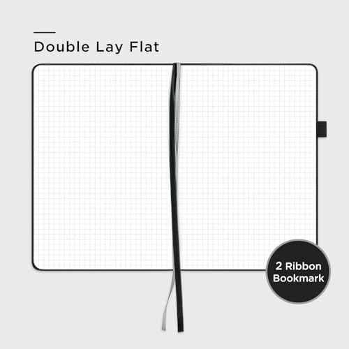 &And Per Se Graph Notebook, 5mm Grid, A5 Hardcover, 160 Pages 100gsm Thick Paper, Grid Journal for Diagrams, Wireframes, CAD Sketches (Black) - Image 4