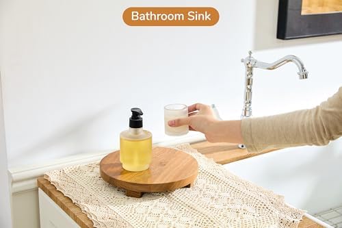 Round 9.4" Acacia Wood Decorative Tray - Image 5