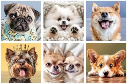 LuwoArte 6 Pack Cute Dogs Diamond Art Kits for Adults Beginners by LuwoArte