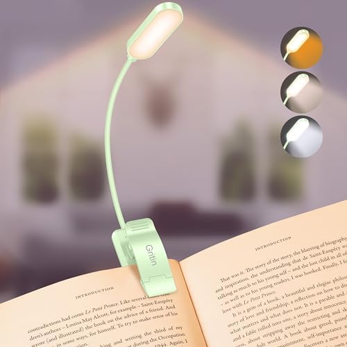 Gritin 16 LED Rechargeable Book Light for Reading in Bed by Gritin