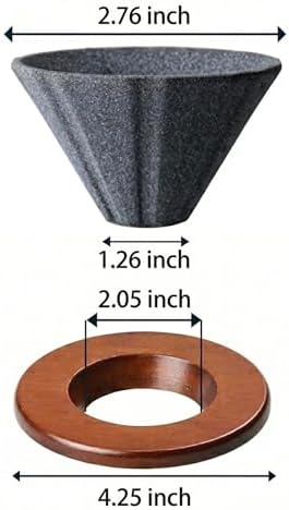 Reusable Coffee Filter, Ceramic Tea Strainer Compatible for Most Cups, Best Coffee Maker and Bar Accessories, with Bamboo Stand - Image 2