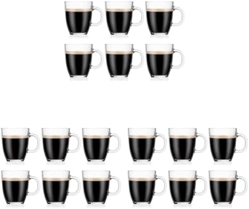 Bodum Bistro Coffee Mug Single-Wall Tempered Glass, 6 Count, Clear, 10.1 Ounces (Pack of 3) by Bodum