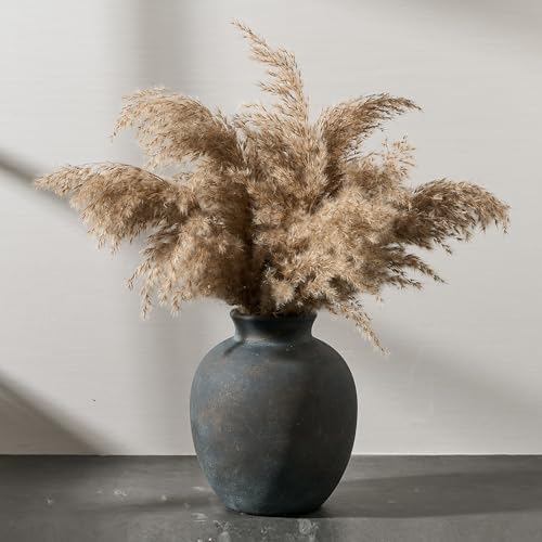SIDUCAL Ceramic Decorative Flower Vase | 7.48 Inch Pottery Rustic Farmhouse Boho Vase for Home Decor, Table, Living Room, Bathroom, Coffee Desk, Shelf, Mantel Decoration, Wedding, Bronze - Image 6