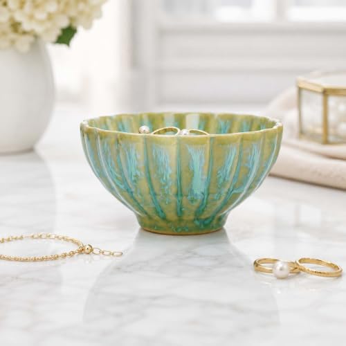 Glazed Ceramic Jewelry Dish Tray,Green Ring Holder Dish Jewelry Tray - Image 7