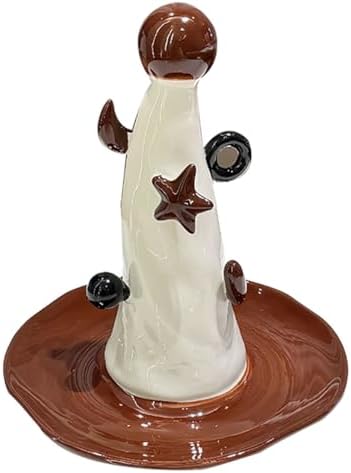 Witch's hat Ring Holder,Ring Dish,Jewelry Holder Trinket Tray for Rings Earrings Necklace Organizer,Bridesmaid Christmas Birthday Gift for Women Girls(Brown) by ZJYIGOWL