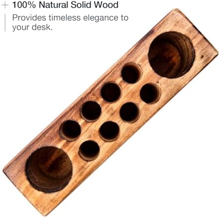 Solid Wood Pen Holder for Desk – Fountain Pen Holder – Stylish Wooden Pencil Holder and Wooden Desk Organizer - Image 3