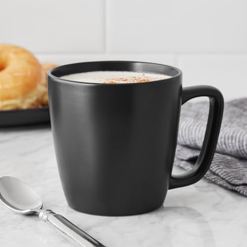 Solid Matte Black Stoneware Mug 14oz - Image 3