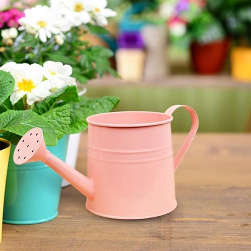 Small Watering Can, 1L Metal Flower Garden Watering Can, Gardening Tool Accessories for Outdoor Indoor Plants Lawn (Pink) - Image 4